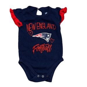Patriots Navy Baby Girl Onesie